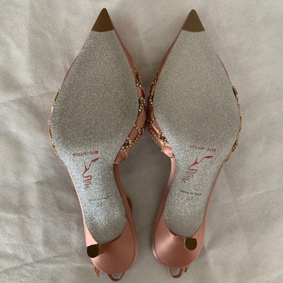 RENE CAOVILLA "Juliette" Satin Slingback Pumps - Picture 10 of 14